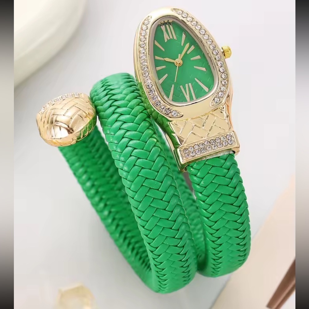 Serpenti Emerald Gold Wrap Timepiece Watch - Picture 5 of 7